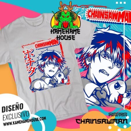 Chainsaw Man Blue Red Poster